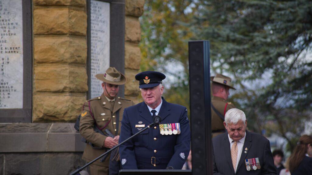 Officer speaking at Australian remembrance ceremony